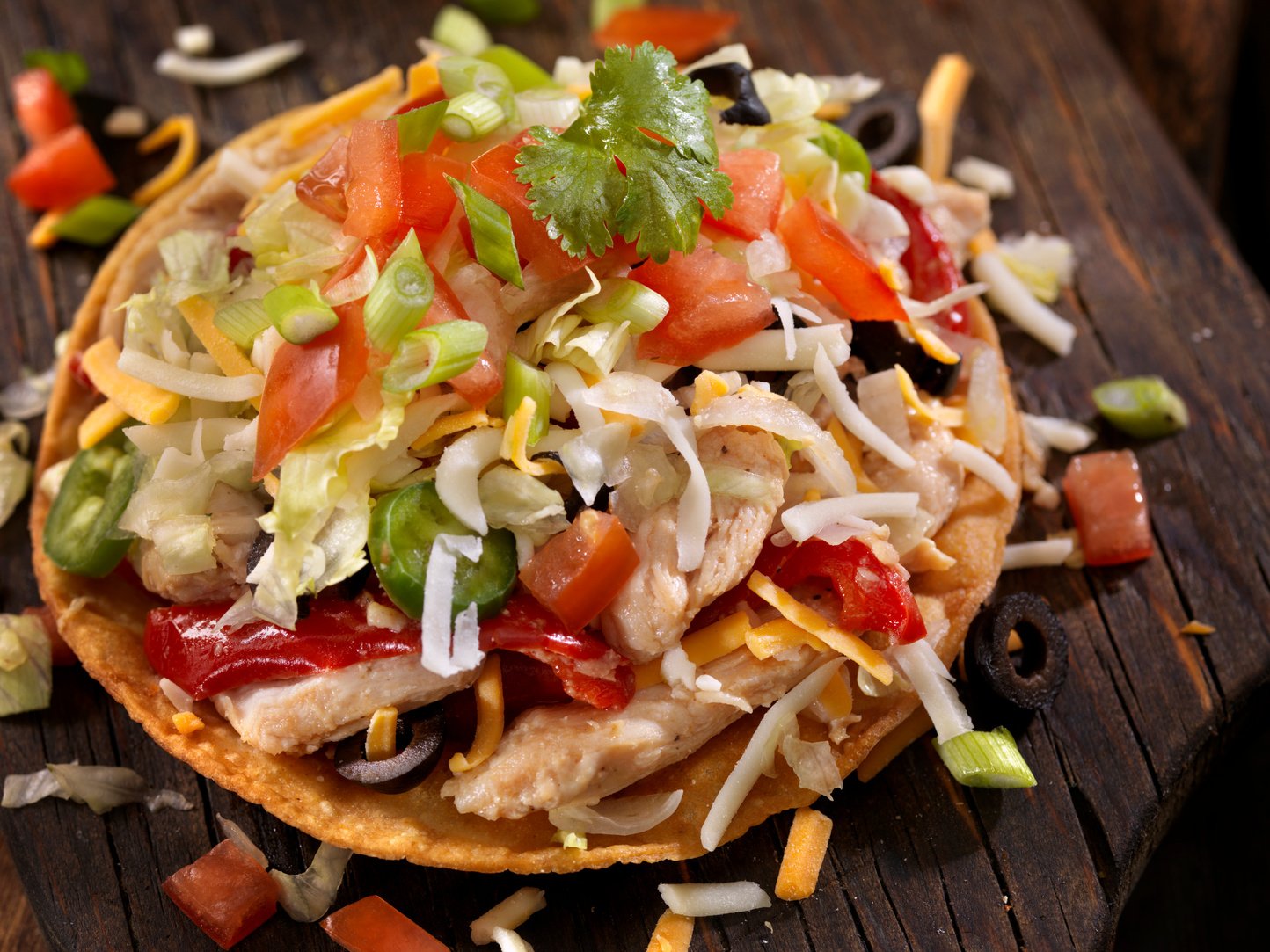 Chicken and Pepper Tostada